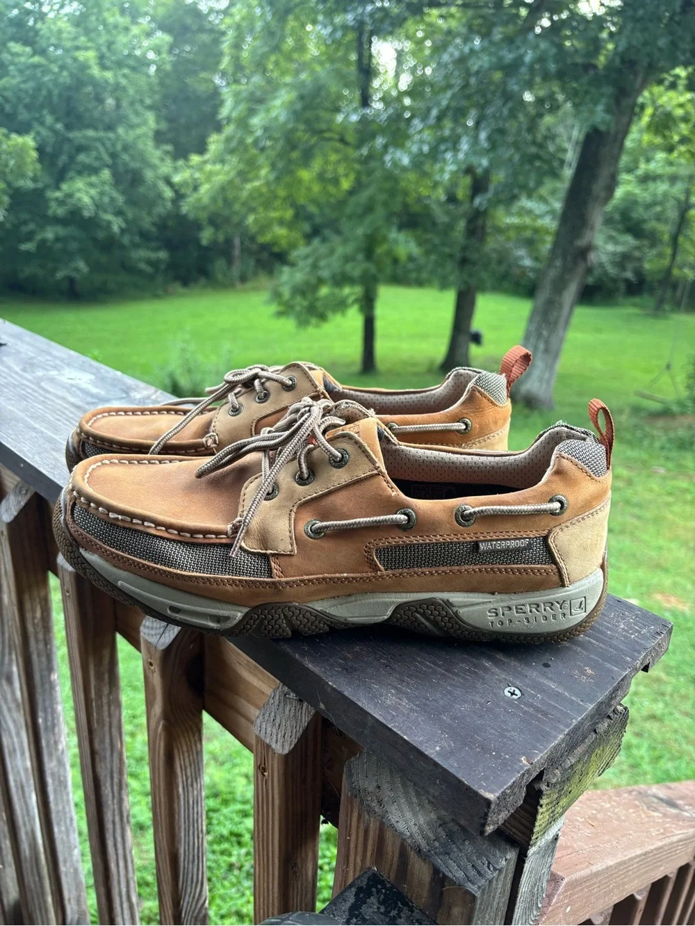Sperry Waterproof Leather Boat Shoes Men’s 11 Brown Comfort Casual Coastal